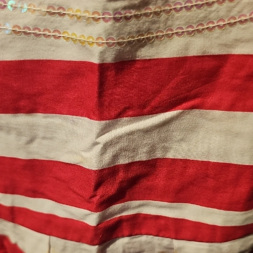 Children's Place Pink and White Striped Dress Size 6X/7(Sm. Stain On Front)